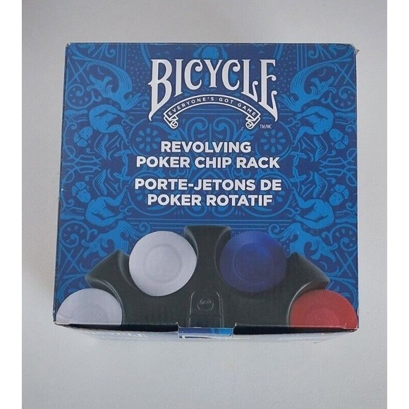 NIB Bicycle Revolving 200 Poker Chips Plus 2 Deck Premium Cards Rack Novelty - Picture 7 of 9
